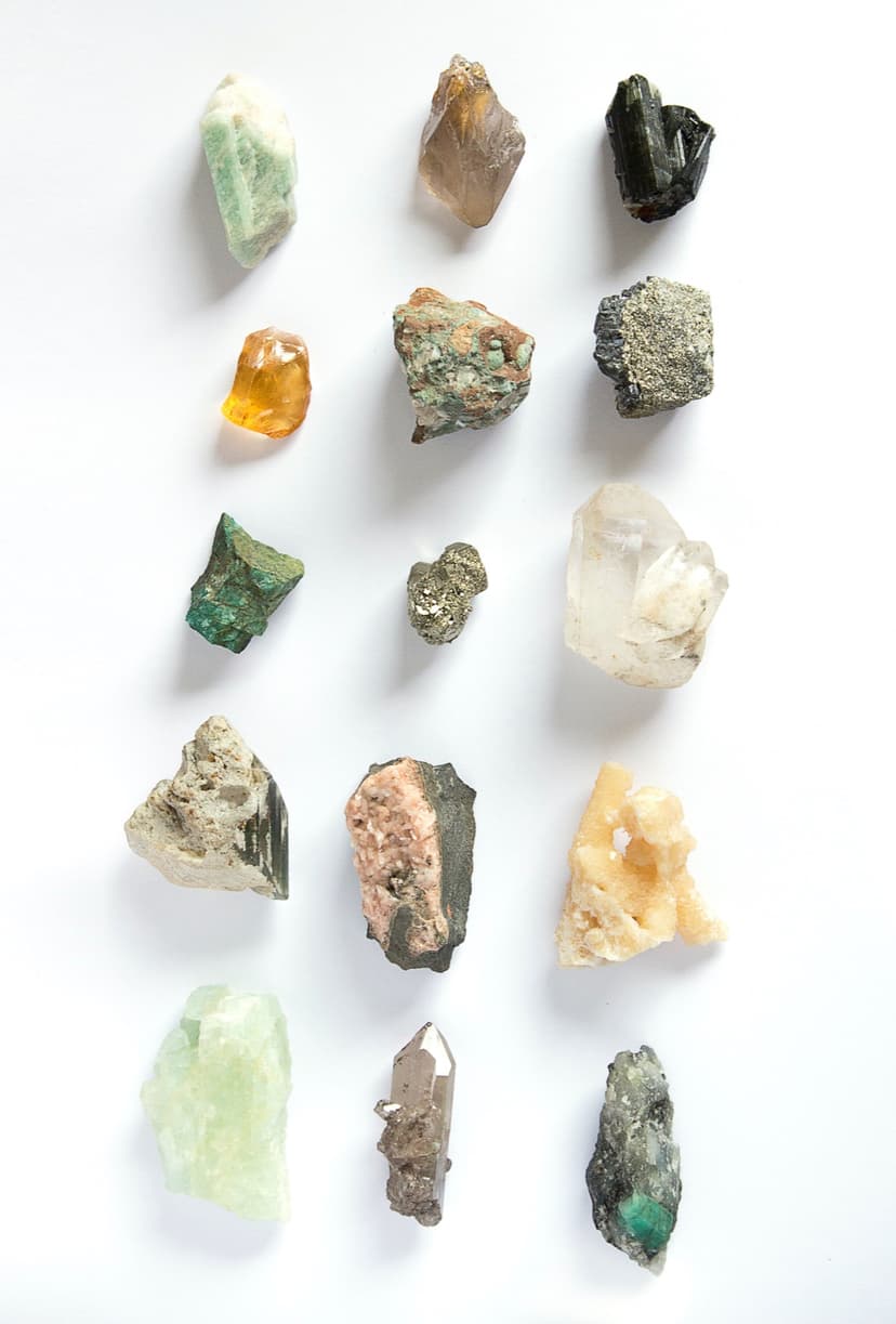 Collection of raw minerals